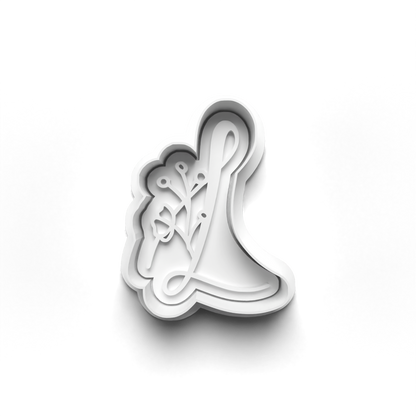 Flower Alphabet cookie cutter + stamp 0815_