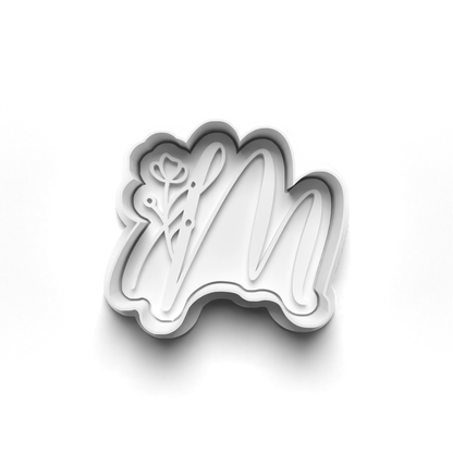 Flower Alphabet cookie cutter + stamp 0815_