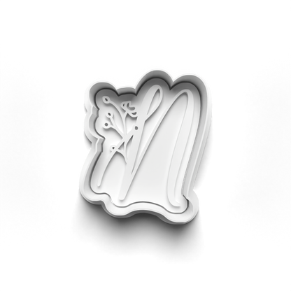 Flower Alphabet cookie cutter + stamp 0815_