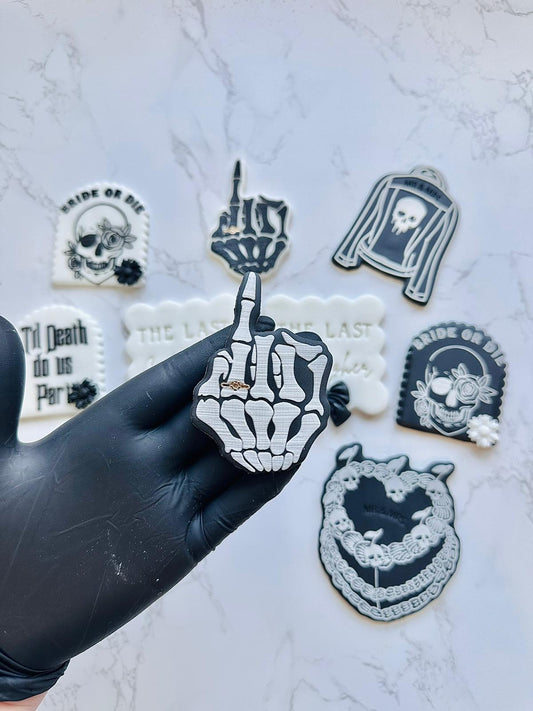 Skeleton hand wedding finger - deboss + matching cutter