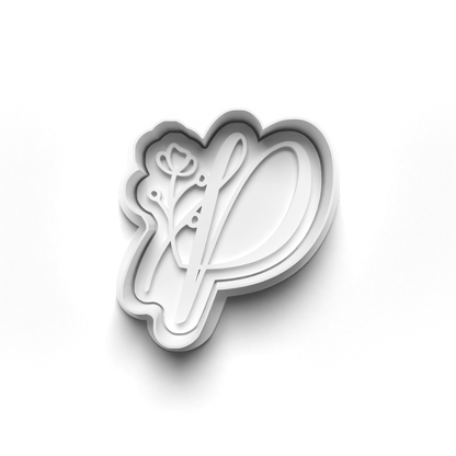 Flower Alphabet cookie cutter + stamp 0815_