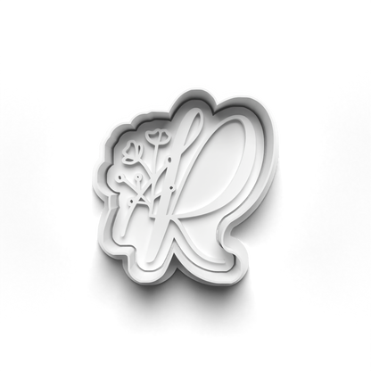 Flower Alphabet cookie cutter + stamp 0815_