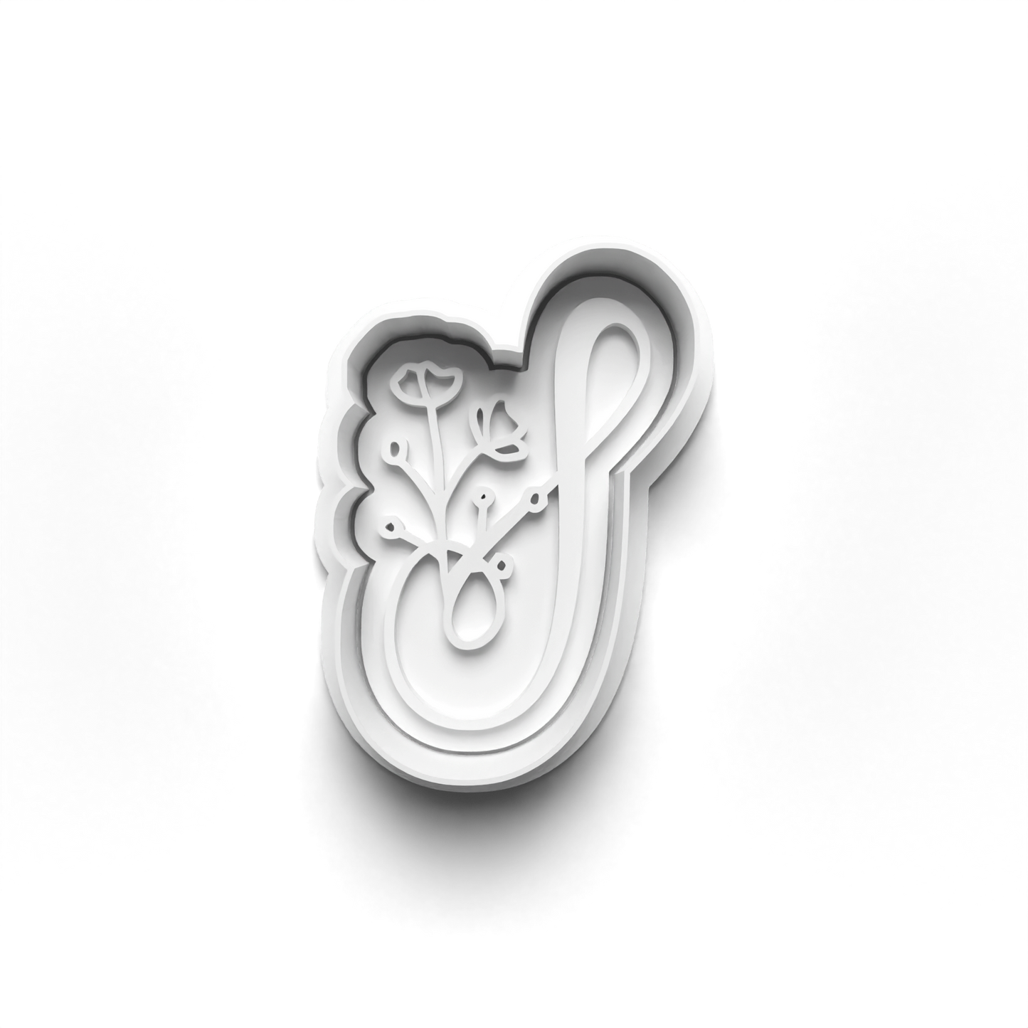 Flower Alphabet cookie cutter + stamp 0815_
