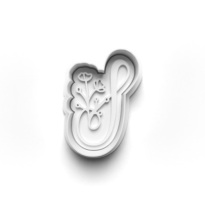Flower Alphabet cookie cutter + stamp 0815_