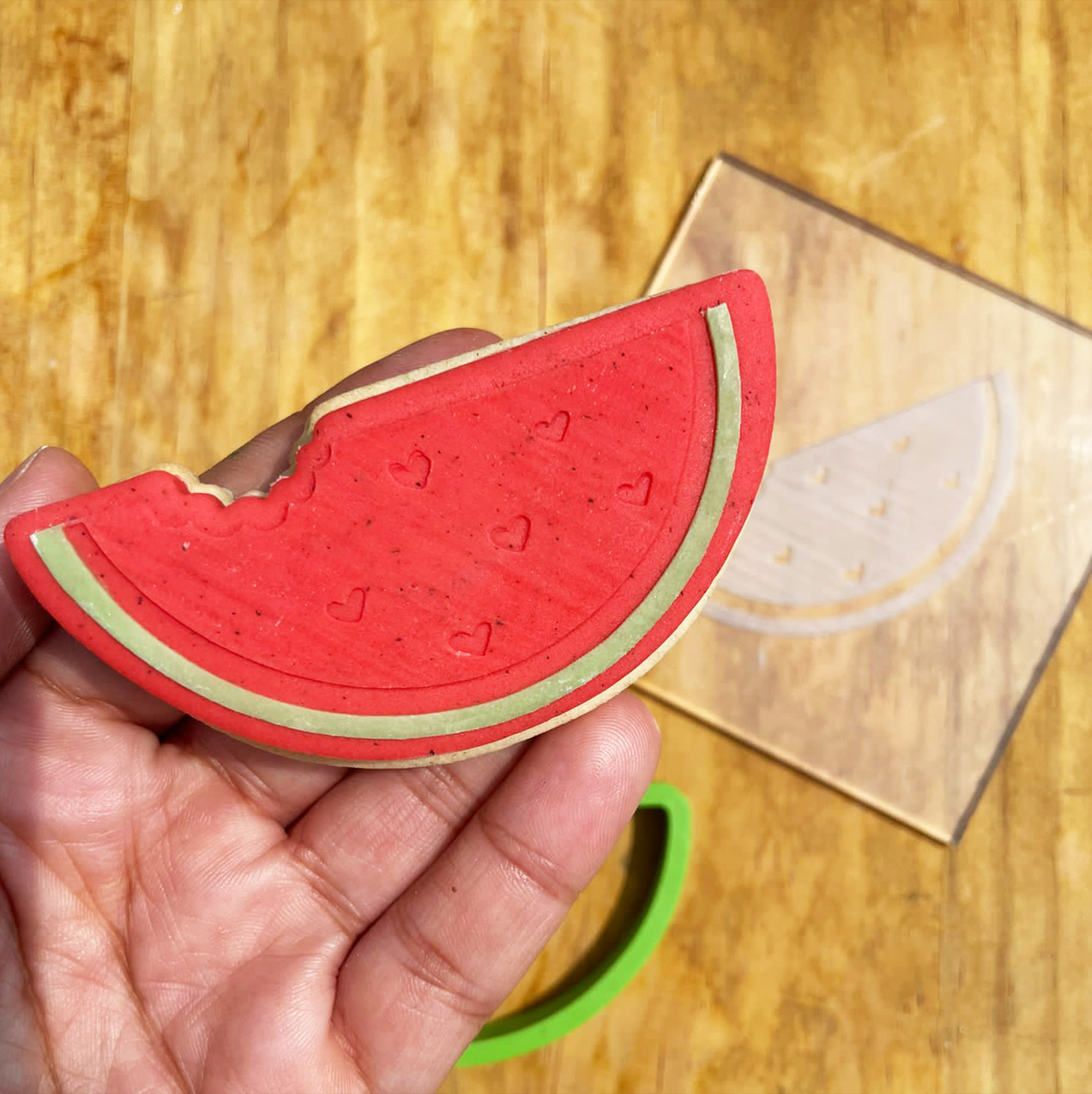 Melon debossing + matching cutter MEG cookie cutters