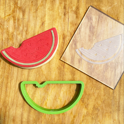 Melon debossing + matching cutter MEG cookie cutters