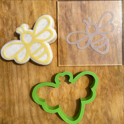 Bee debossing + matching cutter MEG cookie cutters
