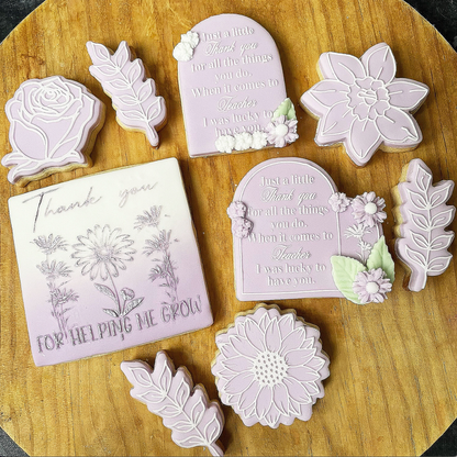 Thank you for Helping me grow - Teachear collection debossing MEG cookie cutters