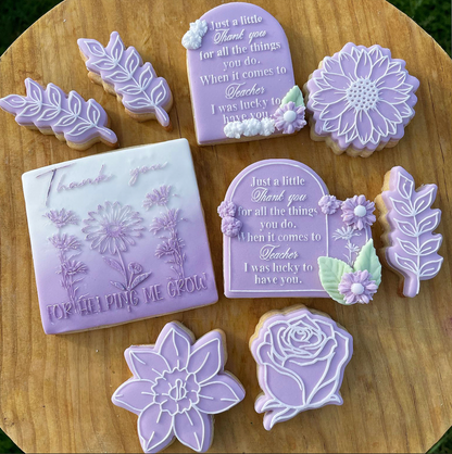 Thank you for Helping me grow - Teachear collection debossing MEG cookie cutters