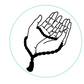 Praying hands with beads - debossing acrylic stamp