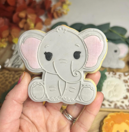 Elephant deboss and matching cutter - jungle - safari