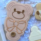 Teddy Bear baby rattle deboss and matching cutter