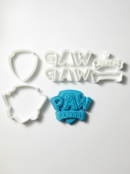 Paw Patrol Logo and PawPrint Cookie Cutter Cake Decor Small Medium Large