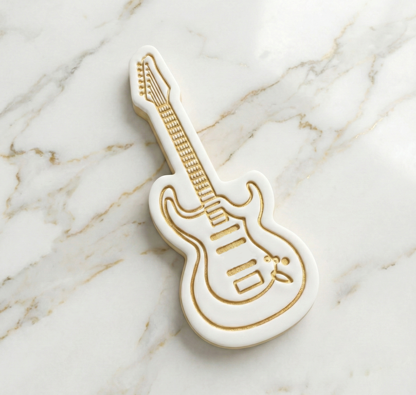 Electric guitar cookie cutter + stamp
