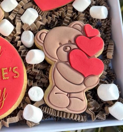 Teddy bear love - valentines - hearts cutter + /stamp