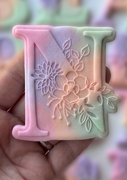 Floral letters Alphabet- Deboss + cutters