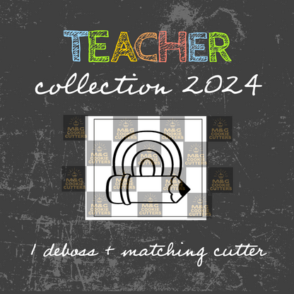 Teacher collection  Debossing + cutter (8) - Rainbow pencil M1050