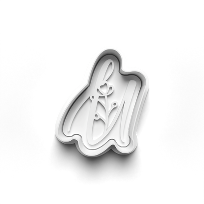 Flower Alphabet cookie cutter + stamp 0815_