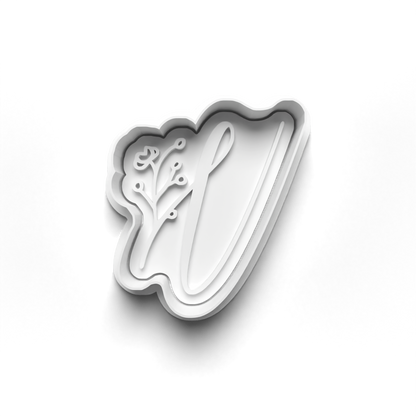 Flower Alphabet cookie cutter + stamp 0815_