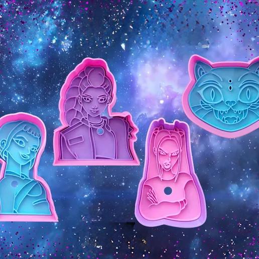 K-pop demon hunters-INSPIRED cutters and stamps M6 - SET OF 4