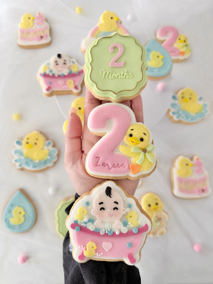 Two Months Plaque 3D deboss and matching cutter