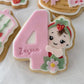 number 4 strawberry baby 3D deboss and matching cutter