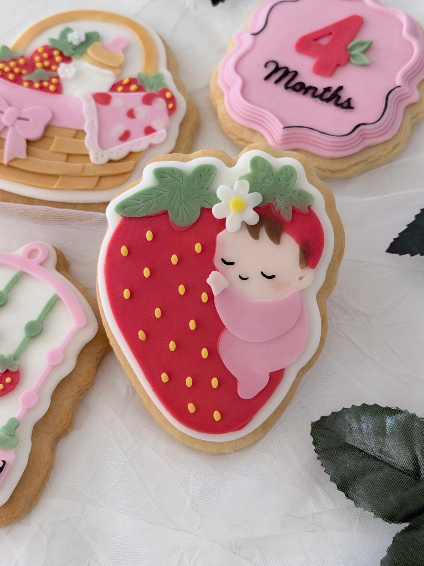 Baby on a strawberry 3D deboss and matching cutter