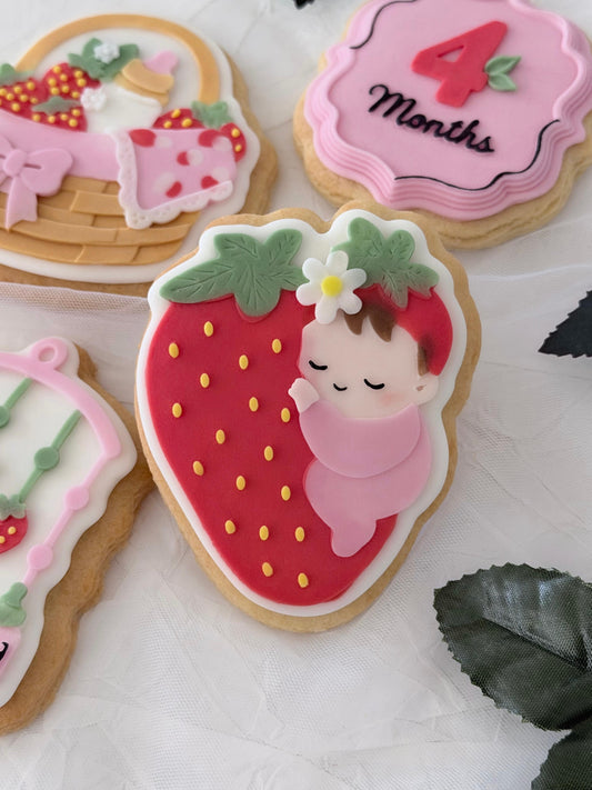 Baby on a strawberry 3D deboss and matching cutter