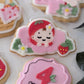strawberry baby in a flower 3D deboss and matching cutter