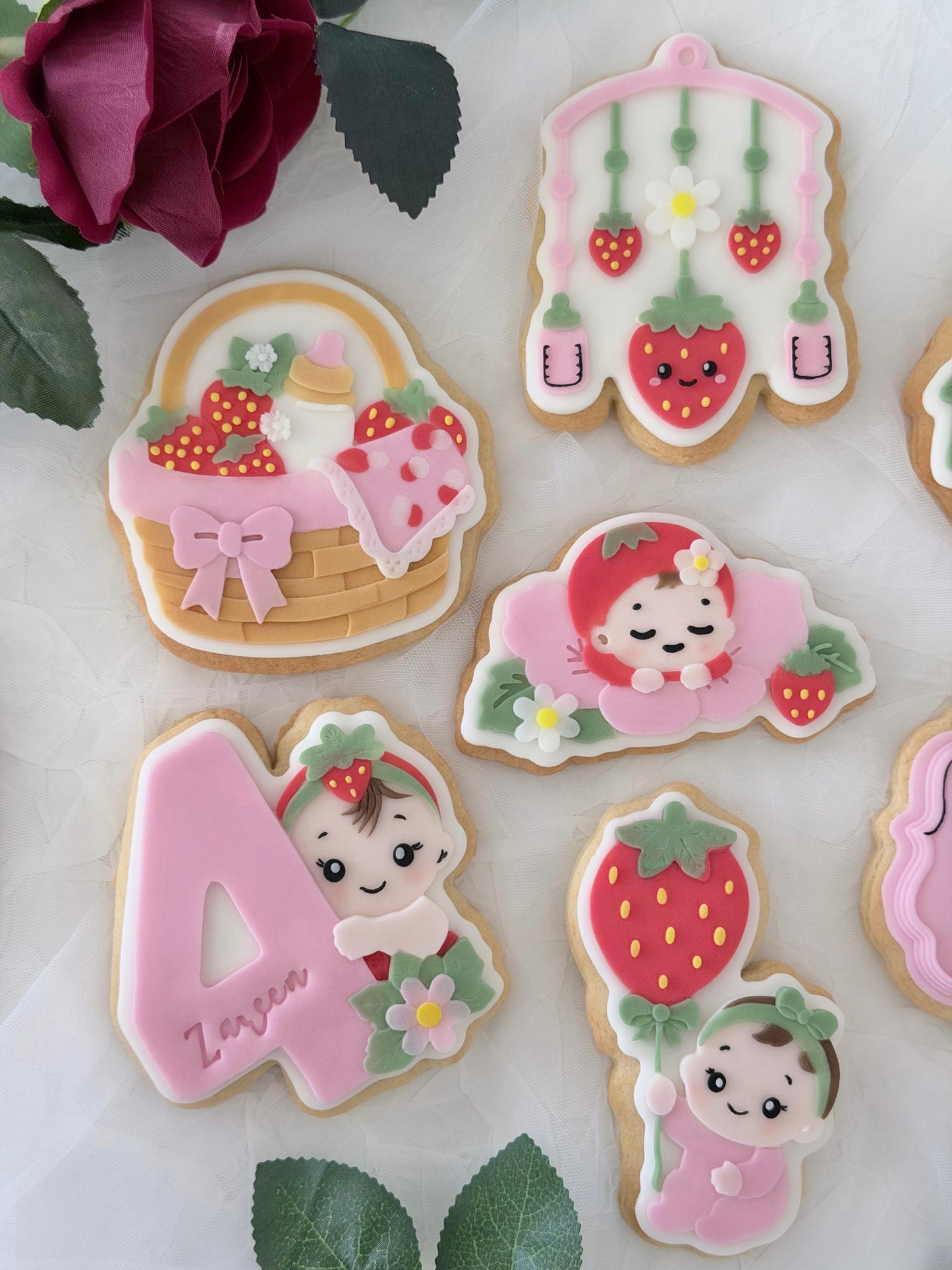 Baby on a strawberry 3D deboss and matching cutter