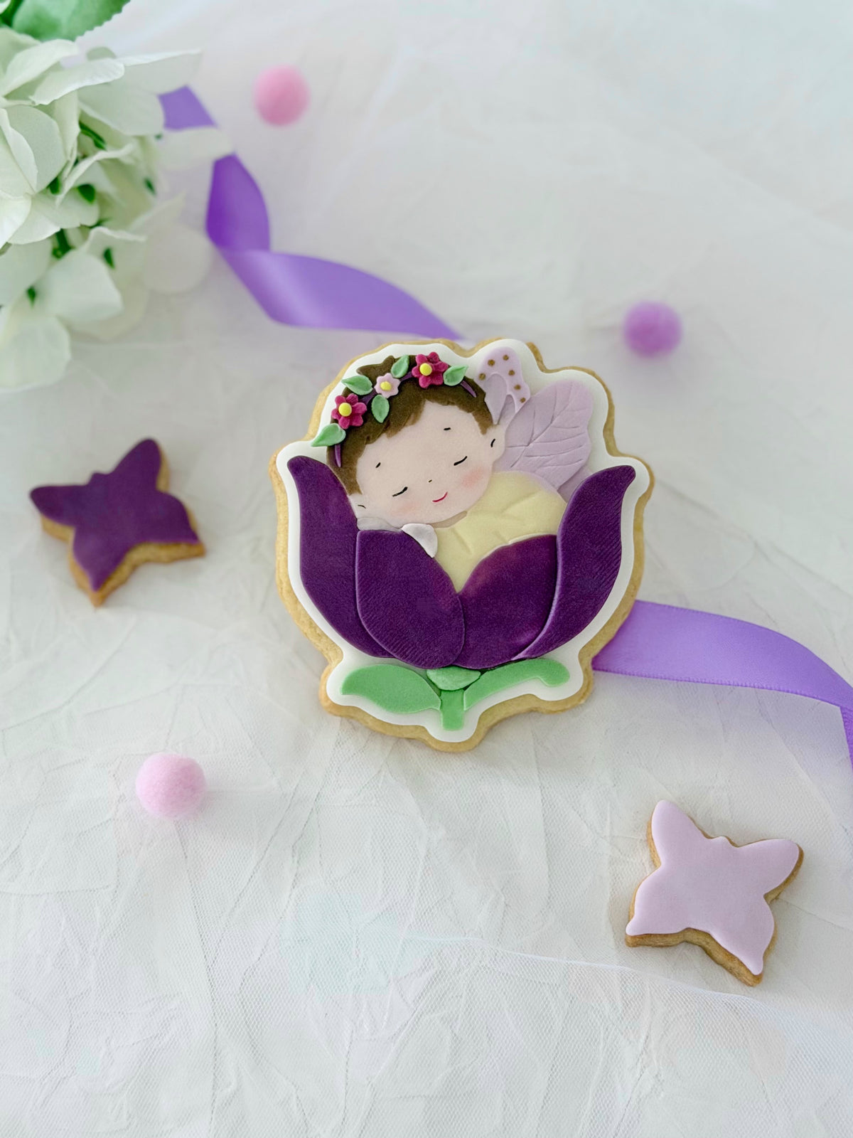 Sleeping Flower Fairy 3D Deboss & Matching Cookie Cutter