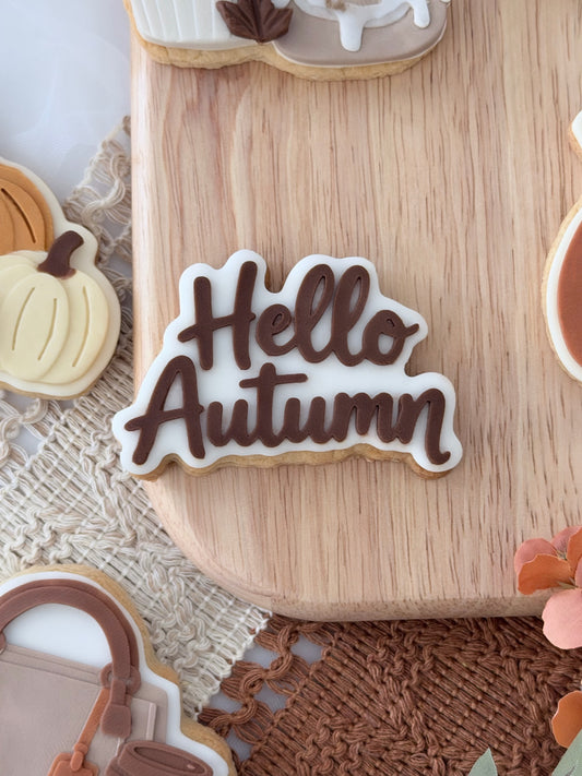 Hello Autumn 3D Deboss & Matching Cookie Cutter