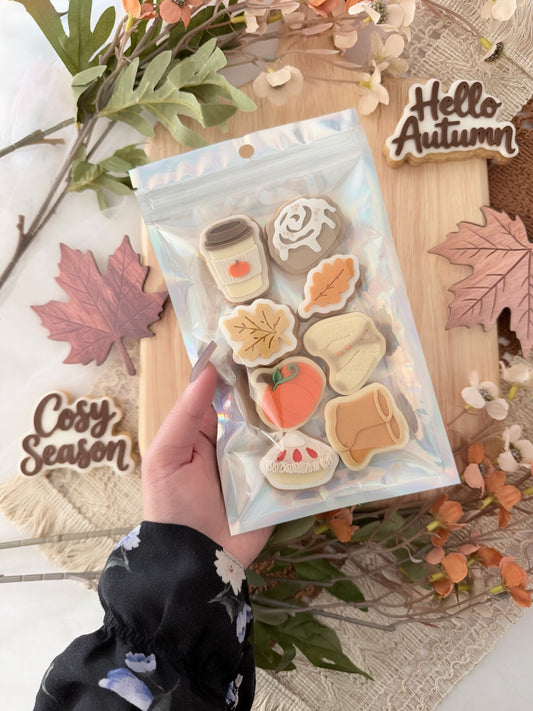 Autumn Mini Set of 8 – 3D Deboss Stamps & Matching Cookie Cutters