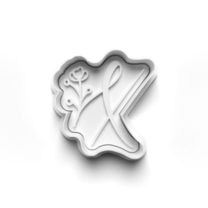 Flower Alphabet cookie cutter + stamp 0815_