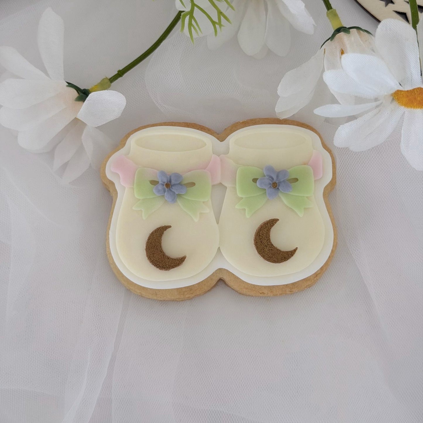 Baby Eid- Crescent Moon Baby Booties - 3D deboss and matching cutter