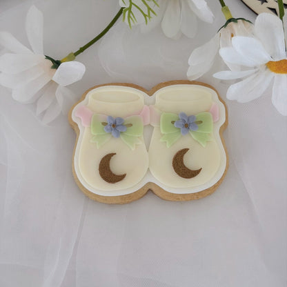 Baby Eid- Crescent Moon Baby Booties - 3D deboss and matching cutter