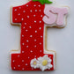 number one - 1St first Birthday strawberry - 3D deboss and matching cutter