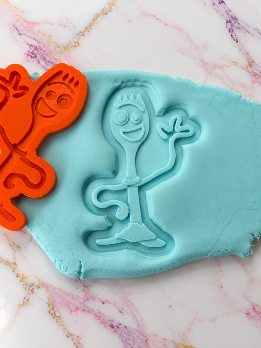 Toy Box Stories – Funny Fork Character 3D Deboss & Matching Cutter