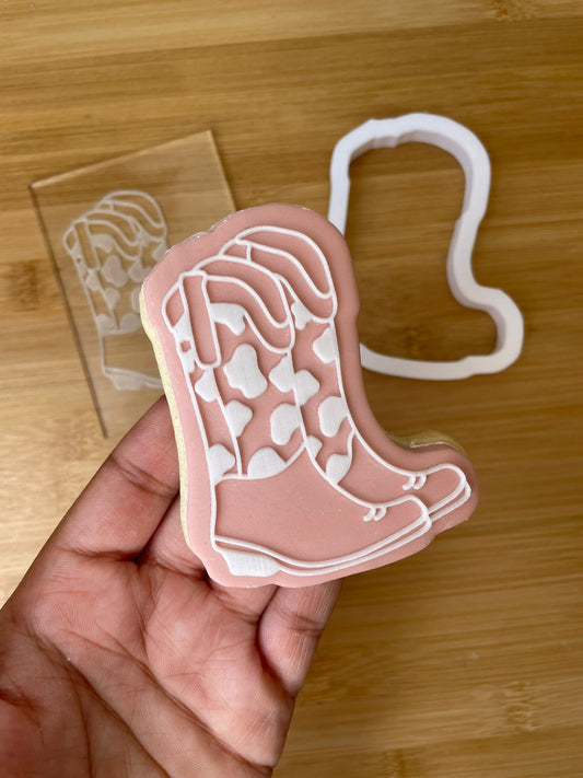 Country Cow Boots Wellies deboss + matching Cookie Cutter MEG cookie cutters