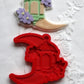 Crescent Lantern Floral moon Design - 3D deboss and matching cutter