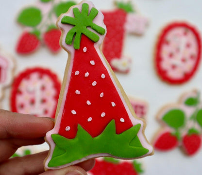 strawberry party hat- 3D deboss and matching cutter