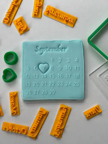 Calendar Date 28 or 29 days - debossing + cutters