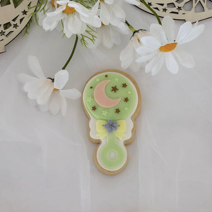 Baby Eid- Crescent Moon Baby Rattle - 3D deboss and matching cutter