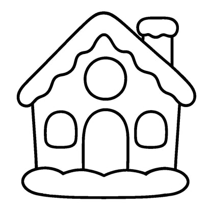 Gingerbread House cookie cutter and stamp Christmas  - 0988