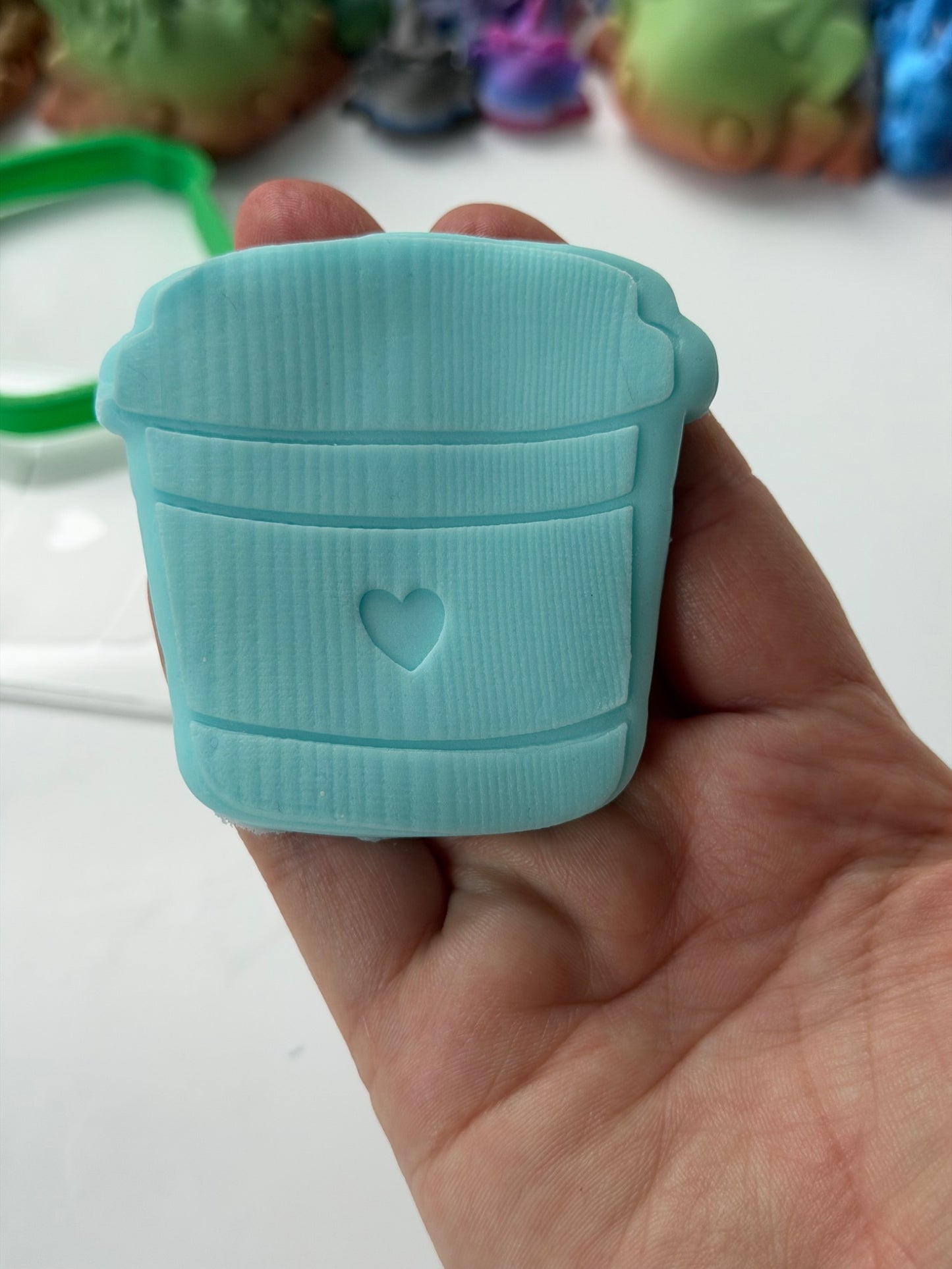 School Heart takeaway cup deboss + cutter
