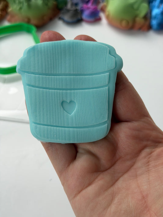 School Heart takeaway cup deboss + cutter