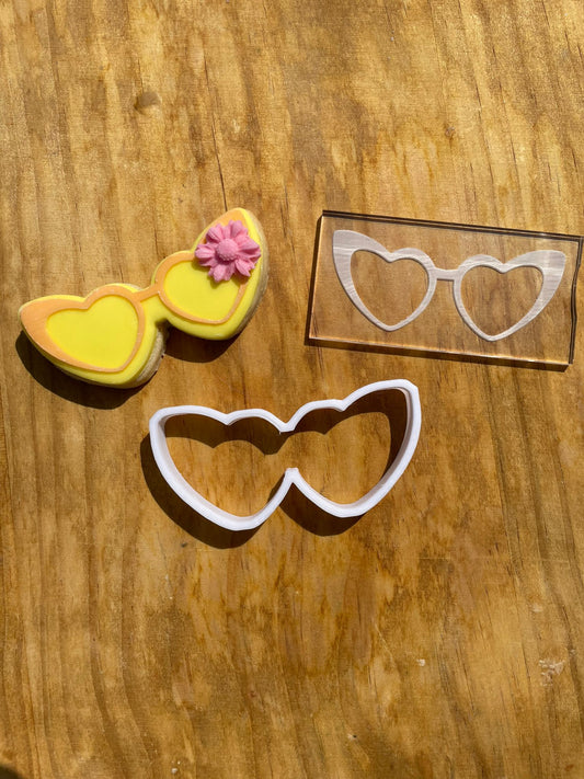 Glasses girl - debossing and matching cutter MEG cookie cutters