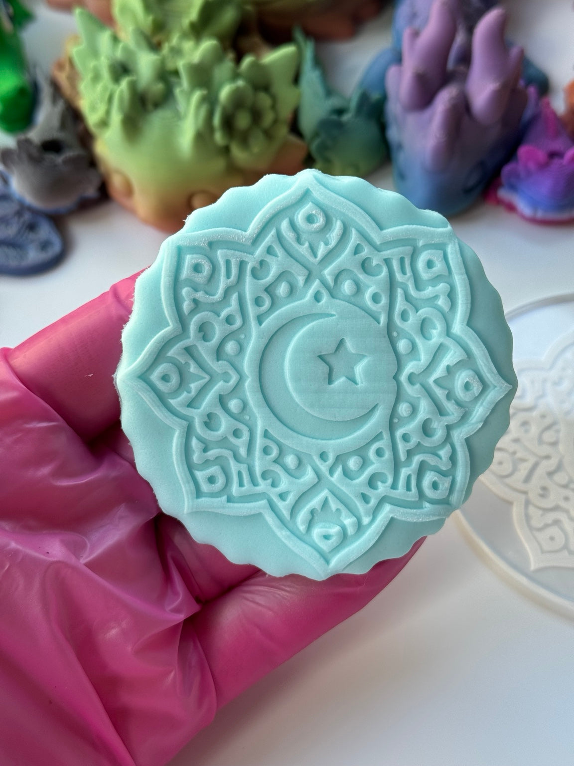 Islamic Moon and Star Mandala deboss disc