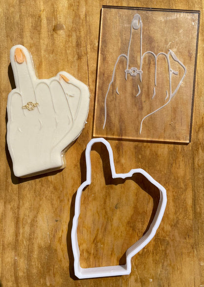 Wedding finger ring- debossing and matching cutter MEG cookie cutters