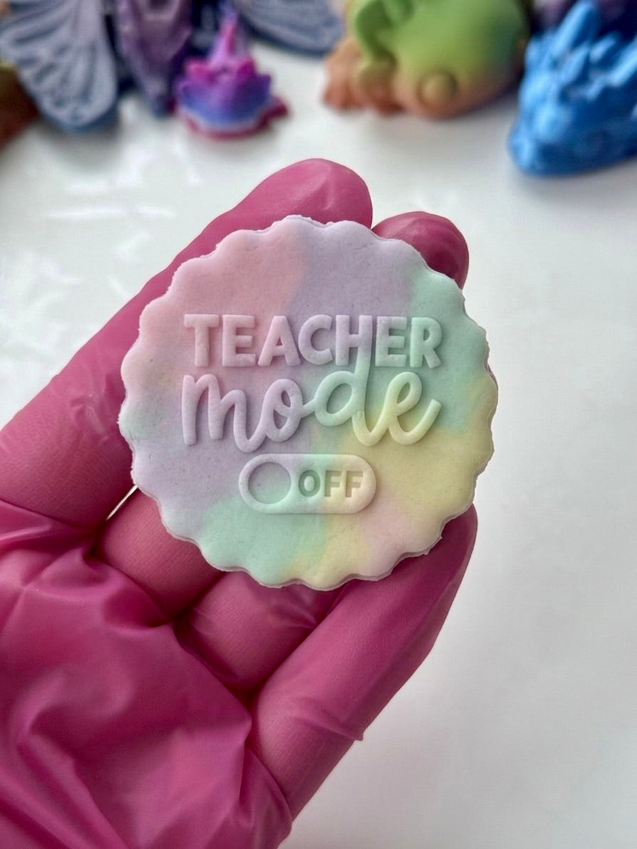 Teacher Mode Off deboss